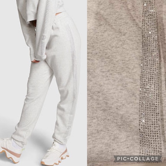 PINK EVERYDAY FLEECE HIGH-WAIST GYM PANTS - Picture 1 of 1